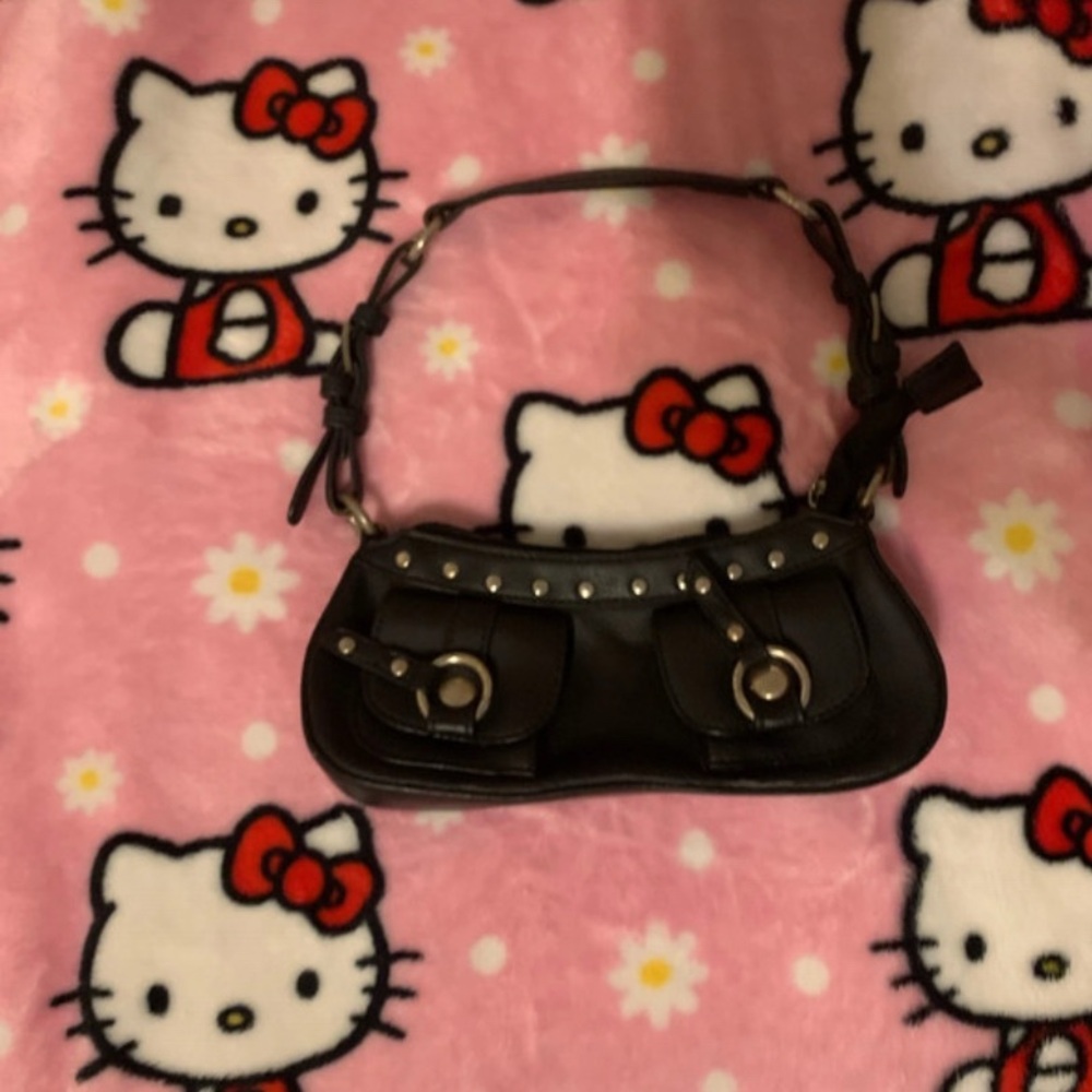 Black Studded Shoulder Bag